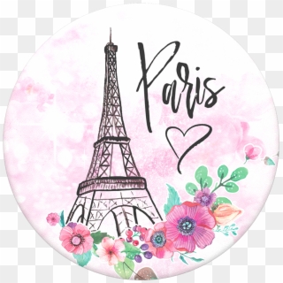Paris, Popsockets - Eiffel Tower Flowers Vector, HD Png Download