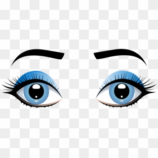 Blue Female Eyes With Eyebrows Png Clip Art - Human Eye Eyes Clipart, Transparent Png