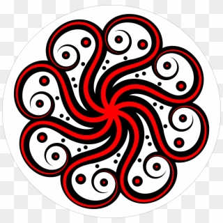 This Free Icons Png Design Of Black-red Abstract Octopus, Transparent Png