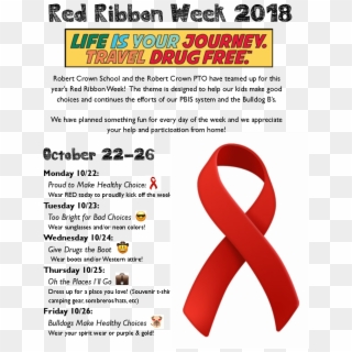 Red Ribbon Week 2018 - Life Is A Journey Travel Drug Free Door Decorations, HD Png Download