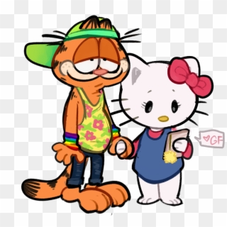 Peanut 🎩 - Hello Kitty And Garfield, HD Png Download