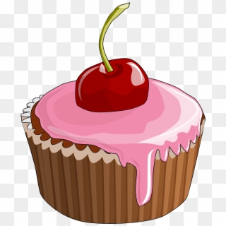 Cartoon Cupcake Cherry On Top Cupcake Png, Cupcake - Cupcakes Clipart Png, Transparent Png