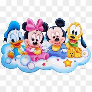 Mickey Friends On Cloud Clipart Png - Baby Disney, Transparent Png
