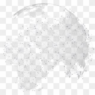 Illustrated Globe With Data Points - Transparent Network Dots Png, Png Download