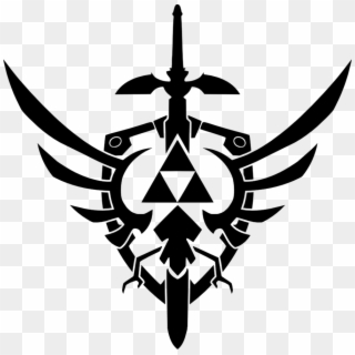Black Symbol Triforce Tattoo - Master Sword Zelda Triforce, HD Png Download