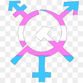 Trans Hammer And Sickle> - Fully Automated Luxury Gay Space Communism Sticker, HD Png Download