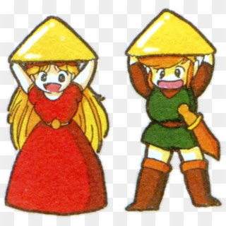 Link And Zelda Holding The Triforce - Link And Zelda Holding Triforce, HD Png Download