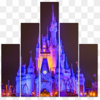5 Piece Disney Canvas Art - Disney World, Cinderella Castle, HD Png Download