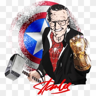Stan Lee In Spider Man Thanos Infinity Gauntlet Shirt,, HD Png Download