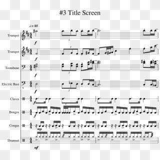 #3 Title Screen Sheet Music 1 Of 3 Pages - Sheet Music, HD Png Download