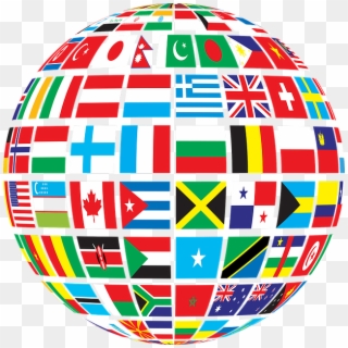 Social Studies - Globe With Flags Png, Transparent Png