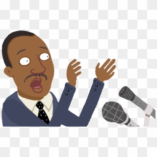 Dr Martin Luther-king Talking Into A Microphone - Cartoon, HD Png Download