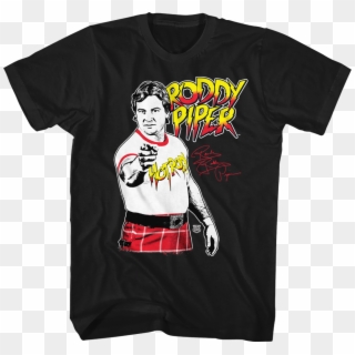 Rowdy Roddy Piper Autograph T-shirt - Street Fighter 30th Anniversary Shirt, HD Png Download