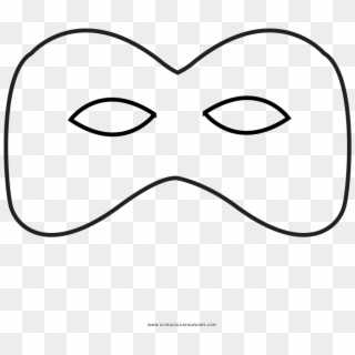 Carnaval Mask Coloring Page - Line Art, HD Png Download