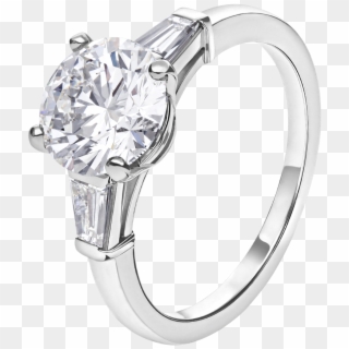 Anillo Griffe En Platino Con Un Diamante Redondo Talla - Pre-engagement Ring, HD Png Download