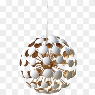 $1570 Solaria Bilbao Chandelier White Pendant Hanging - Gold Transparent Chandelier, HD Png Download