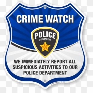 Neighborhood Crime Watch Shield Sign - Emblem, HD Png Download
