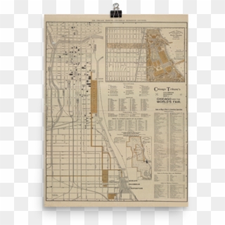 1893 Chicago Tribune Columbian Exposition Souvenir - Floor Plan, HD Png Download