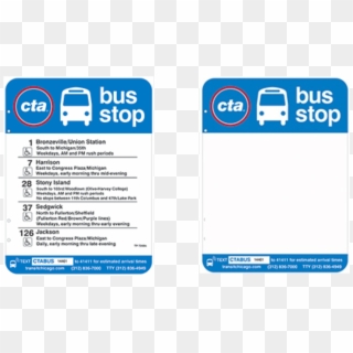 Cta Bus Sign Variant Vs Stripped Reference Image (right) - Sign, HD Png Download