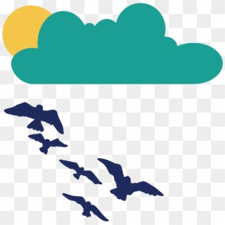 Clouds Seagull Flying Birds Transprent Png Free - Flock Of Birds Silhouette, Transparent Png