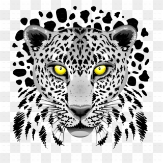 White With Yellow Eyes By Bluedarkat Graphicriver - Panther Snow Leopard Tiger, HD Png Download