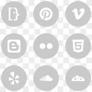Social Media Icon In Style Flat Circle White On Light - Pinterest, HD Png Download