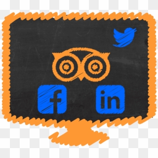 Blackboard Showing Social Media Management Icons “ - Tripadvisor Llc, HD Png Download