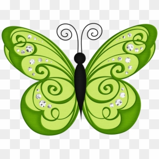 Butterfly Clip Art, Butterfly Wallpaper, Butterfly - Transparent Background Green Butterfly Clipart, HD Png Download