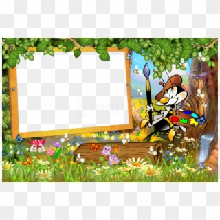 Free Png Kids Transparent Frame With Cartoon Painter - Frames With Cartoon Characters, Png Download
