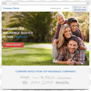 Own A High Performing Life Insurance Website - Life Insurance Website, HD Png Download