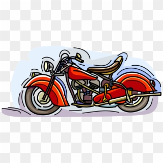 Vector Illustration Of Vintage Motorcycle Or Motorbike, HD Png Download