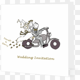 Couple On Motorb 4bb20247a3910 - Cartoon, HD Png Download