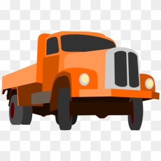Truck Traffic Cargo Goods Orange Auto Machine - Desenho Caminhão Vermelho, HD Png Download