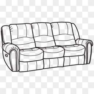 Couch Clipart Side View - Sofa Clip Art Black And White, HD Png Download