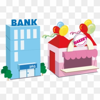 Bank Cartoon Architecture - Bank Office Png, Transparent Png
