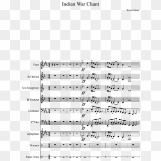 Indian War Chant Sheet Music For Flute, Clarinet, Alto - Colorful Clouds Chasing The Moon Sheet Music Pdf, HD Png Download