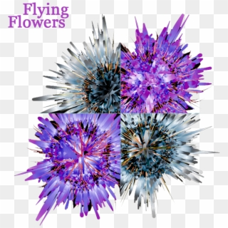 »red Lines Rock« »flying Flowers« »blue Leafs« Random - Floral Design, HD Png Download