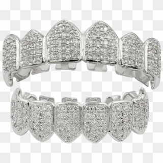 Iced Out Diamond Grillz Set - Fiji Water All White Grillz, HD Png Download