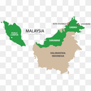 Borneo-map - Coat Of Arms Of Malaysia, HD Png Download