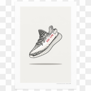 Yeezy Zebra - Yeezy V2 Png Drawing, Transparent Png
