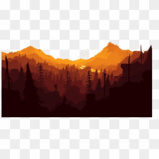 Mountain Cut Away For Fountain Of Color - Firewatch Desktop, HD Png Download