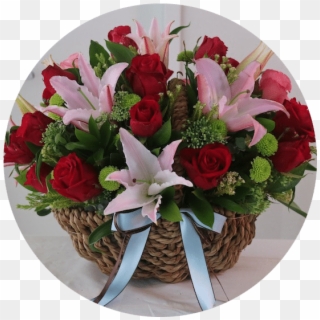 Rose-basket - Garden Roses, HD Png Download