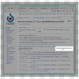 Mediawiki Edit Tags Button On History Page Opensuse - Wikimedia Commons, HD Png Download