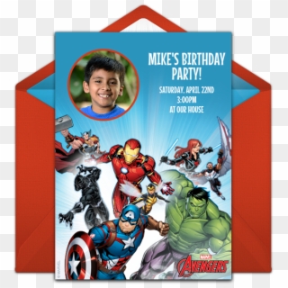 Avengers Birthday Invitation Online, HD Png Download