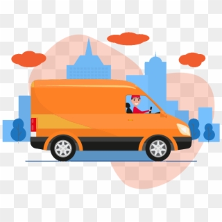 Last Mile Delivery - Delivery Van Car Cartoon, HD Png Download