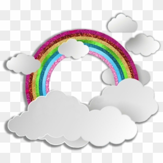 #rainbow #colorful #paperclouds #vector #glitter #weather - Bracelet, HD Png Download