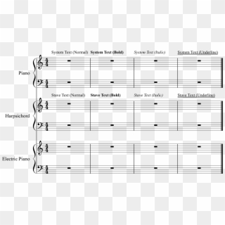 Normal And Underline Stave And System Text Exports - Sheet Music, HD Png Download