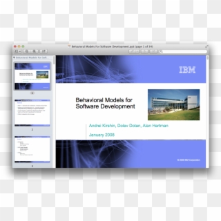 Behavioral Models For Software Development - Ibm Haifa, HD Png Download