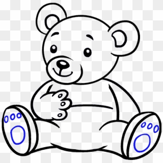 Drawn Teddy Bear Cartoon - Easy To Draw Cartoon Bear, HD Png Download