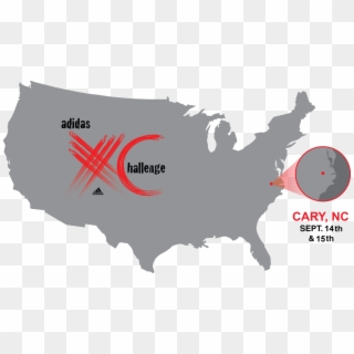 2019 Adidas Cross Country Challenge - Us Map Illustrator, HD Png Download